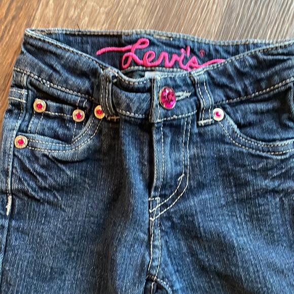 4/$20 Girls Levi’s Bootcut Jewel Jeans Sz 2 - Picture 2 of 4